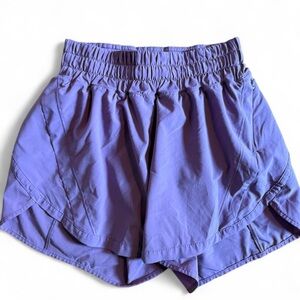 Lululemon Purple Athletic Shorts Size 4 High-Rise Zip Pocket Running Gym